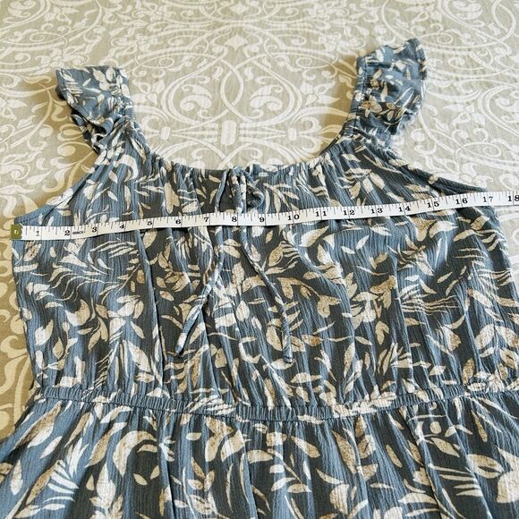 Good Luck Gem Top Women M Multicolored Peplum Cut Out Boho Beach Vacay Tropical - Picture 6 of 13